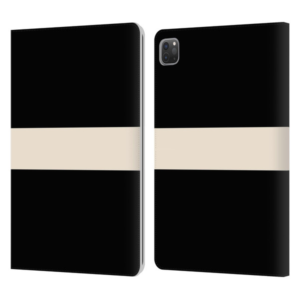 Kierkegaard Design Studio Art Stripe Minimalist Black Cream Leather Book Wallet Case Cover For Apple iPad Pro 11 2020 / 2021 / 2022