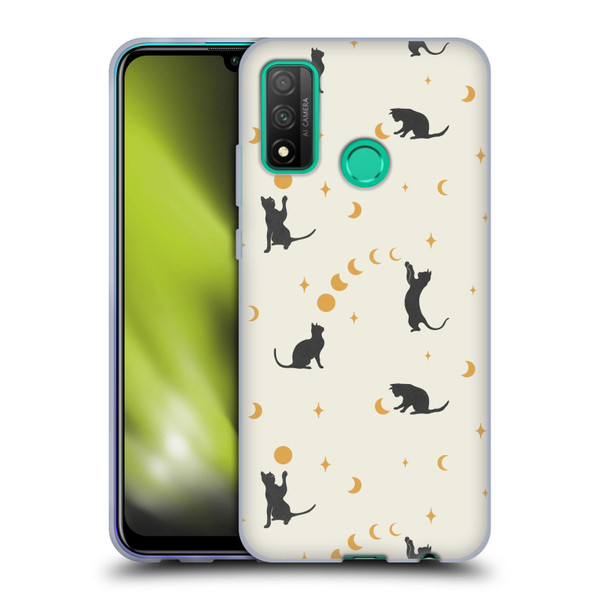 Episodic Drawing Pattern Cat And Moon Soft Gel Case for Huawei P Smart (2020)