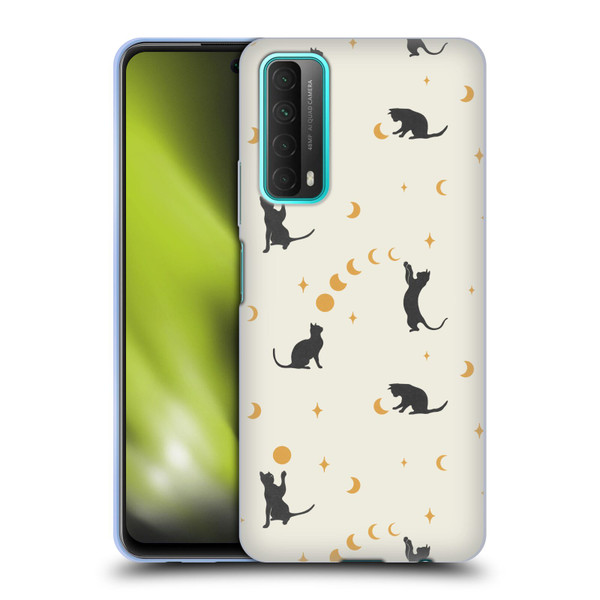 Episodic Drawing Pattern Cat And Moon Soft Gel Case for Huawei P Smart (2021)