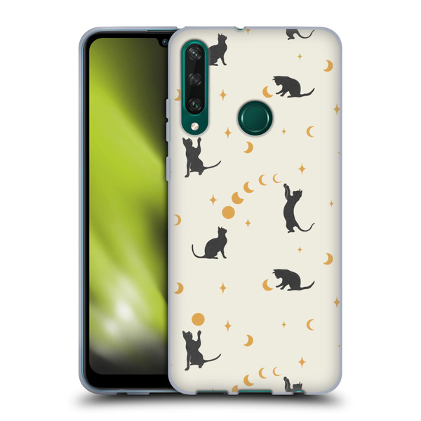 Episodic Drawing Pattern Cat And Moon Soft Gel Case for Huawei Y6p