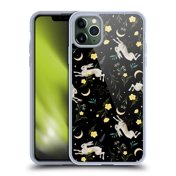 Episodic Drawing Pattern Bunny Night Soft Gel Case for Apple iPhone 11 Pro Max