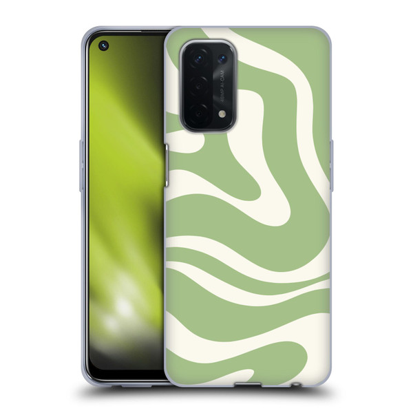 Kierkegaard Design Studio Art Modern Liquid Swirl in Sage Soft Gel Case for OPPO A54 5G