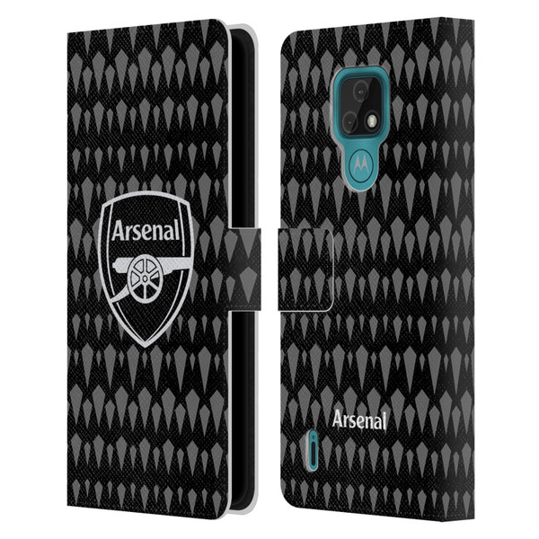 Arsenal FC 2023/24 Crest Kit Home Goalkeeper Leather Book Wallet Case Cover For Motorola Moto E7