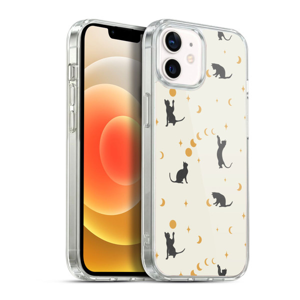 Episodic Drawing Pattern Cat And Moon Soft Gel Case for Apple iPhone 12 / iPhone 12 Pro & MagSafe