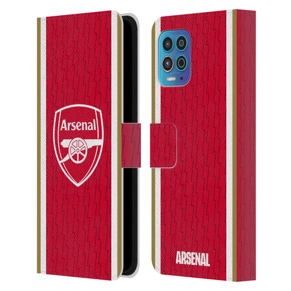 Arsenal FC 2023/24 Crest Kit Home Leather Book Wallet Case Cover For Motorola Moto G100
