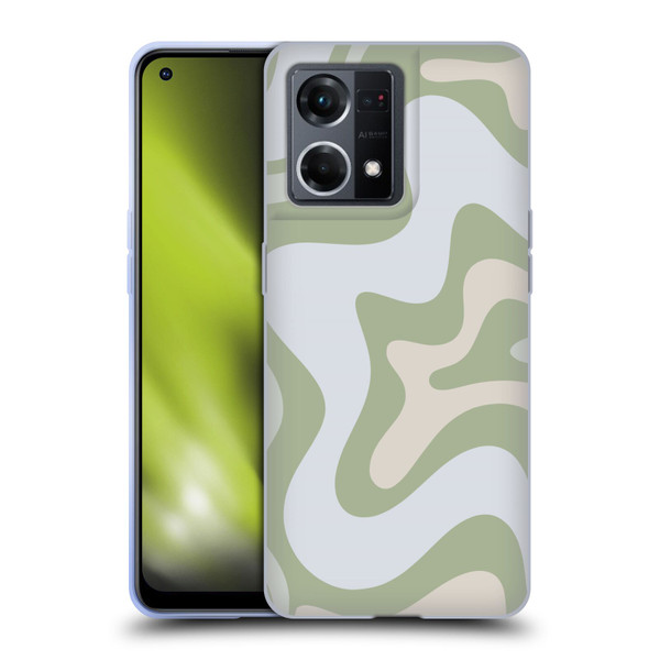 Kierkegaard Design Studio Art Retro Swirl Abstract Sage Soft Gel Case for OPPO Reno8 4G