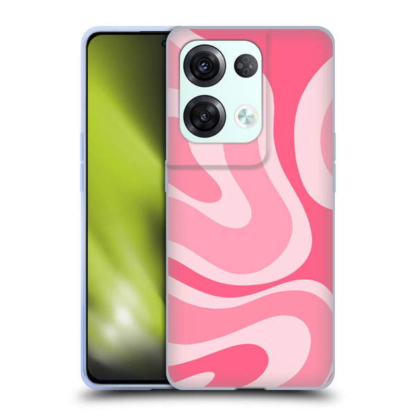 Kierkegaard Design Studio Art Modern Liquid Swirl Candy Pink Soft Gel Case for OPPO Reno8 Pro
