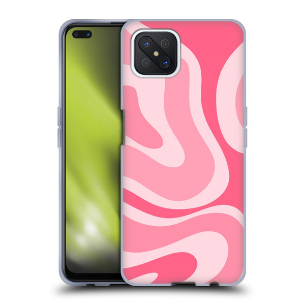 Kierkegaard Design Studio Art Modern Liquid Swirl Candy Pink Soft Gel Case for OPPO Reno4 Z 5G