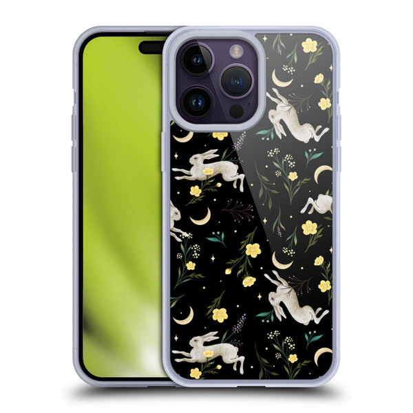 Episodic Drawing Pattern Bunny Night Soft Gel Case for Apple iPhone 14 Pro Max