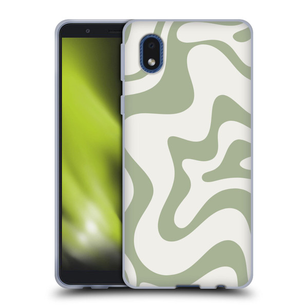 Kierkegaard Design Studio Art Retro Liquid Swirl Sage Green Soft Gel Case for Samsung Galaxy A01 Core (2020)