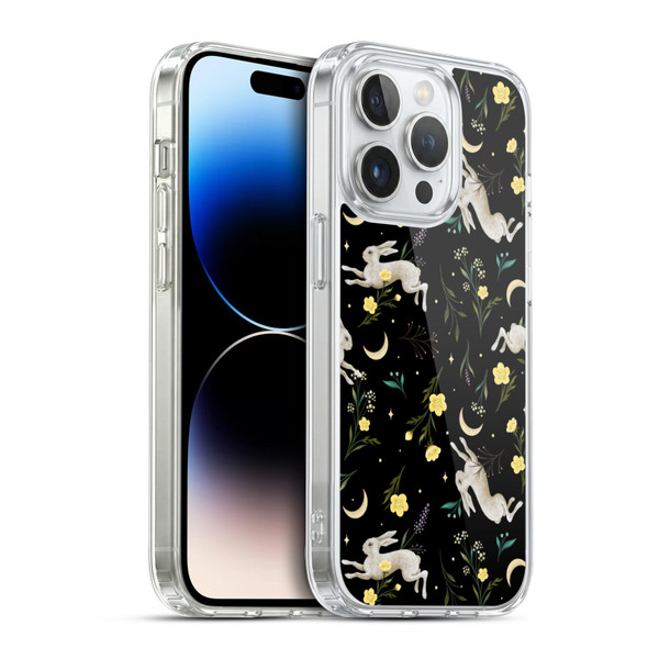 Episodic Drawing Pattern Bunny Night Soft Gel Case for Apple iPhone 14 Pro & MagSafe