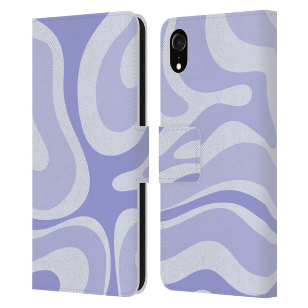 Kierkegaard Design Studio Art Modern Liquid Swirl Purple Leather Book Wallet Case Cover For Apple iPhone XR