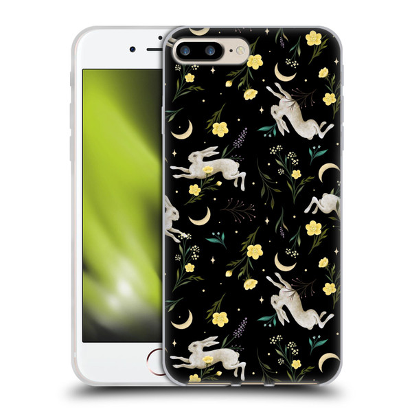 Episodic Drawing Pattern Bunny Night Soft Gel Case for Apple iPhone 7 Plus / iPhone 8 Plus