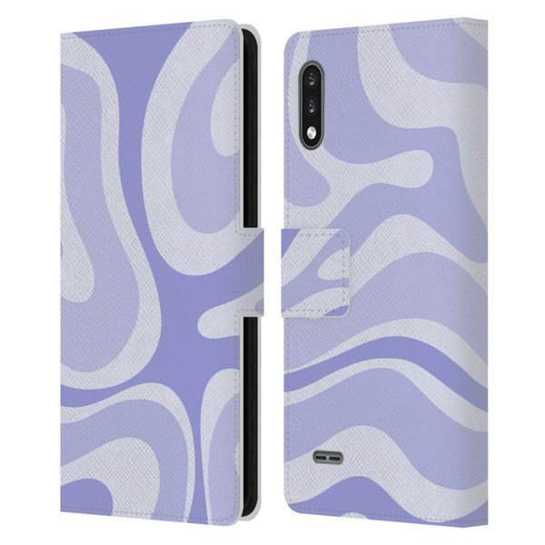 Kierkegaard Design Studio Art Modern Liquid Swirl Purple Leather Book Wallet Case Cover For LG K22