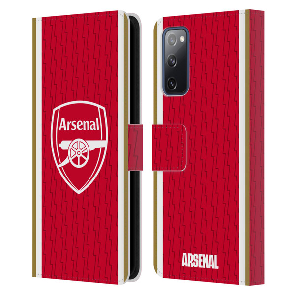 Arsenal FC 2023/24 Crest Kit Home Leather Book Wallet Case Cover For Samsung Galaxy S20 FE / 5G