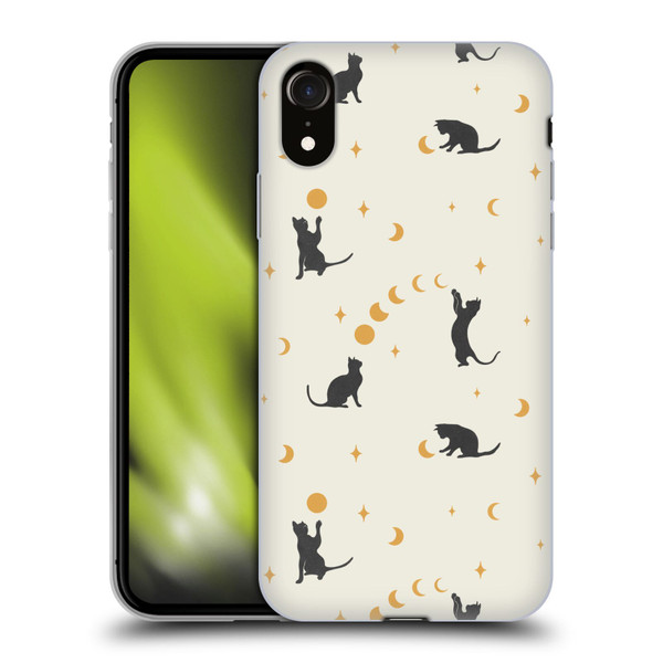 Episodic Drawing Pattern Cat And Moon Soft Gel Case for Apple iPhone XR