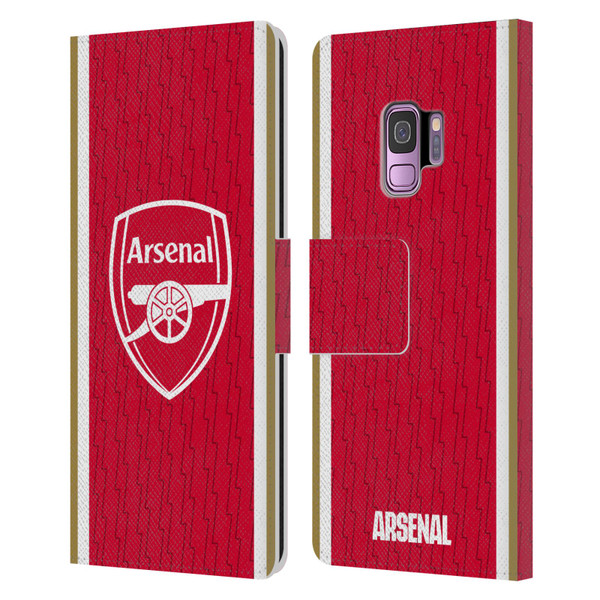 Arsenal FC 2023/24 Crest Kit Home Leather Book Wallet Case Cover For Samsung Galaxy S9