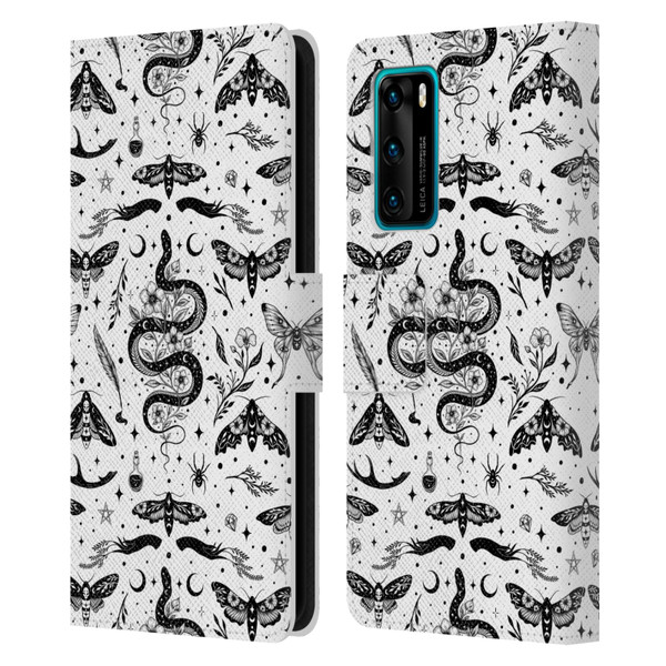 Episodic Drawing Pattern Flash Tattoo Leather Book Wallet Case Cover For Huawei P40 5G
