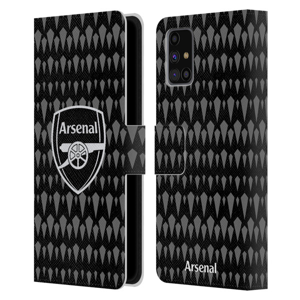 Arsenal FC 2023/24 Crest Kit Home Goalkeeper Leather Book Wallet Case Cover For Samsung Galaxy M31s (2020)