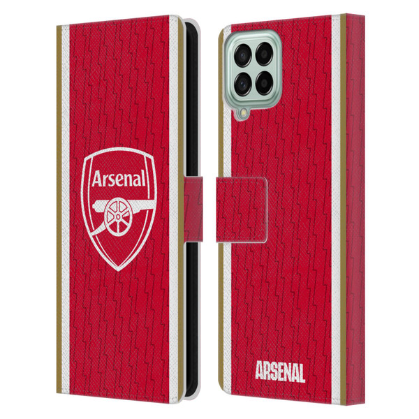 Arsenal FC 2023/24 Crest Kit Home Leather Book Wallet Case Cover For Samsung Galaxy M33 (2022)