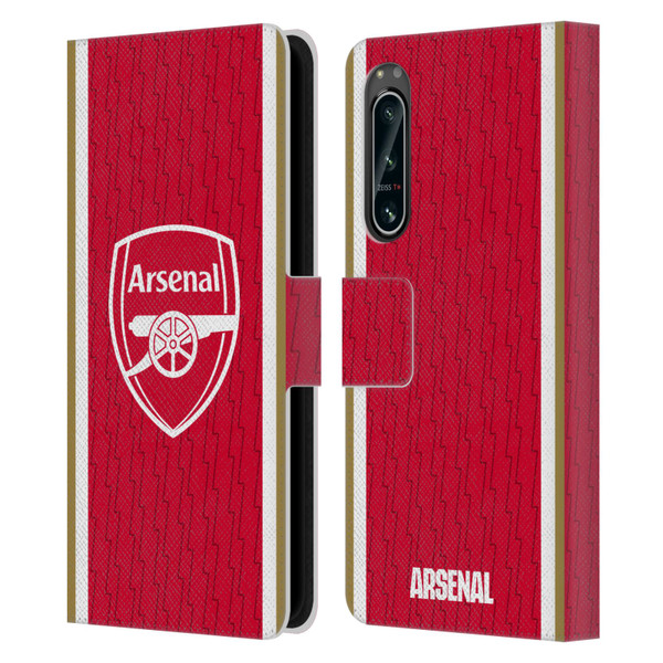 Arsenal FC 2023/24 Crest Kit Home Leather Book Wallet Case Cover For Sony Xperia 5 IV