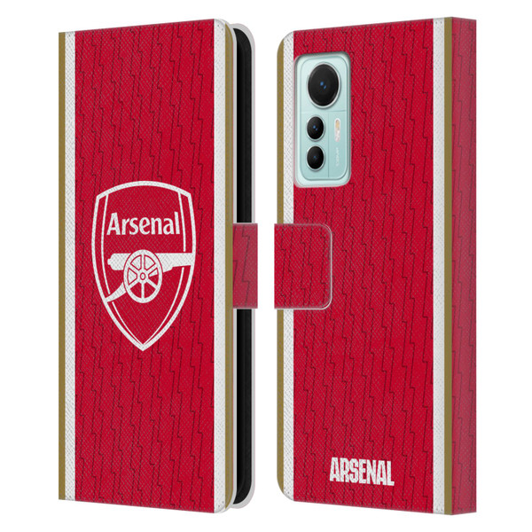 Arsenal FC 2023/24 Crest Kit Home Leather Book Wallet Case Cover For Xiaomi 12 Lite