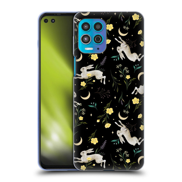 Episodic Drawing Pattern Bunny Night Soft Gel Case for Motorola Moto G100