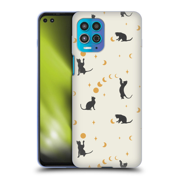 Episodic Drawing Pattern Cat And Moon Soft Gel Case for Motorola Moto G100