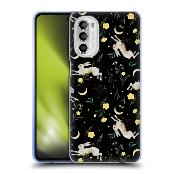 Episodic Drawing Pattern Bunny Night Soft Gel Case for Motorola Moto G52