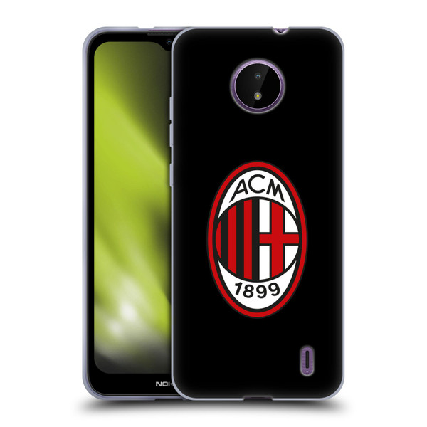 AC Milan Crest Full Colour Black Soft Gel Case for Nokia C10 / C20
