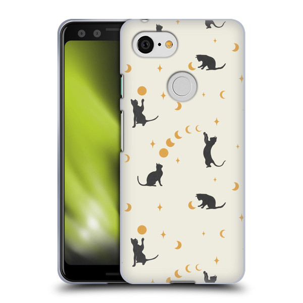 Episodic Drawing Pattern Cat And Moon Soft Gel Case for Google Pixel 3