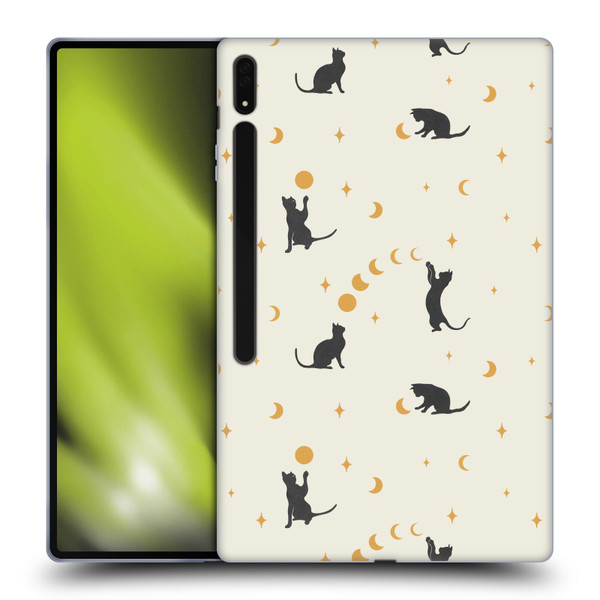 Episodic Drawing Pattern Cat And Moon Soft Gel Case for Samsung Galaxy Tab S8 Ultra