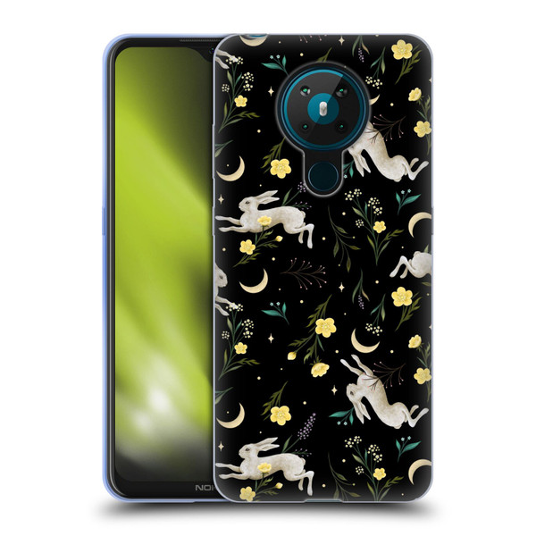 Episodic Drawing Pattern Bunny Night Soft Gel Case for Nokia 5.3