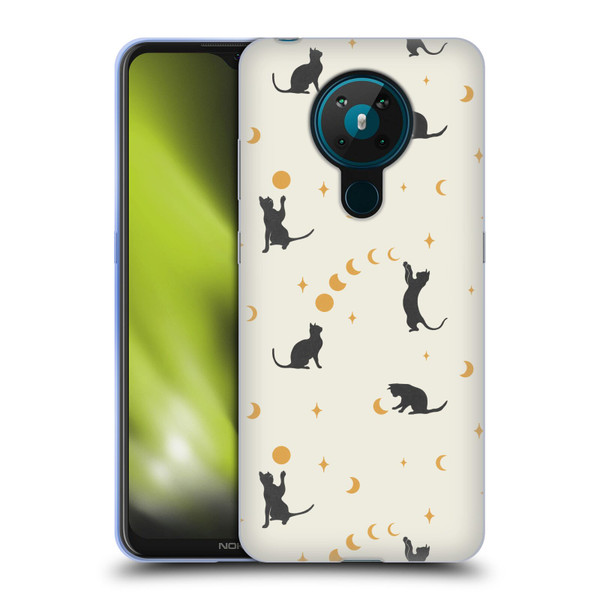 Episodic Drawing Pattern Cat And Moon Soft Gel Case for Nokia 5.3