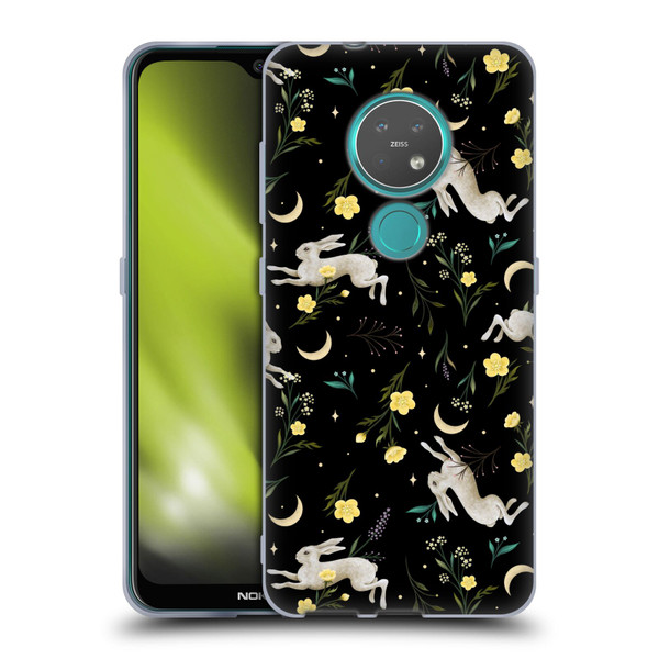 Episodic Drawing Pattern Bunny Night Soft Gel Case for Nokia 6.2 / 7.2