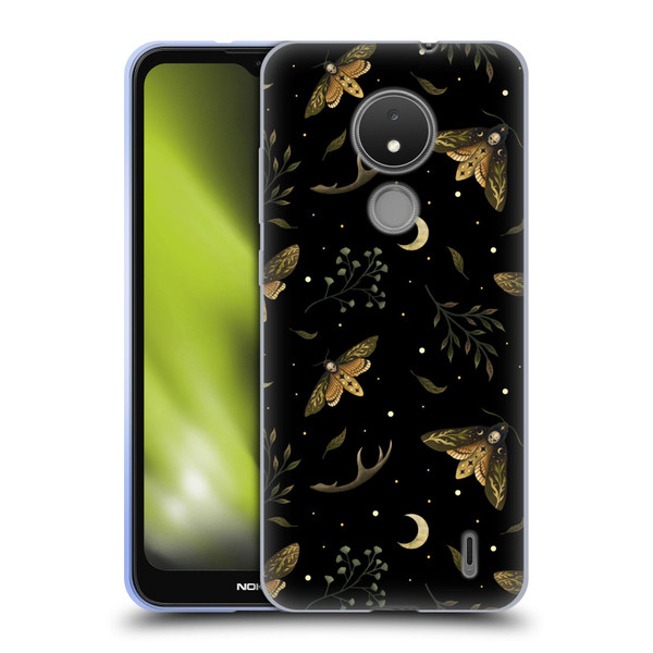 Episodic Drawing Pattern Death Head Moth Soft Gel Case for Nokia C21