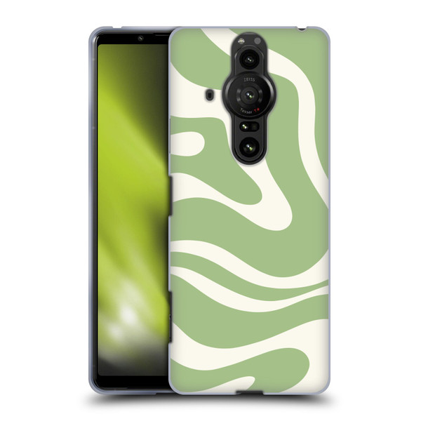 Kierkegaard Design Studio Art Modern Liquid Swirl in Sage Soft Gel Case for Sony Xperia Pro-I