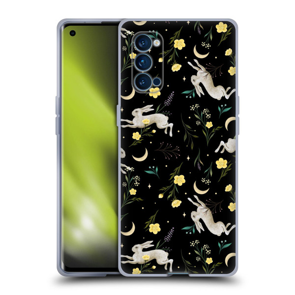 Episodic Drawing Pattern Bunny Night Soft Gel Case for OPPO Reno 4 Pro 5G