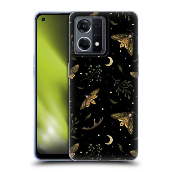 Episodic Drawing Pattern Death Head Moth Soft Gel Case for OPPO Reno8 4G
