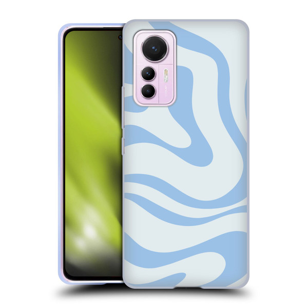 Kierkegaard Design Studio Art Blue Abstract Swirl Pattern Soft Gel Case for Xiaomi 12 Lite