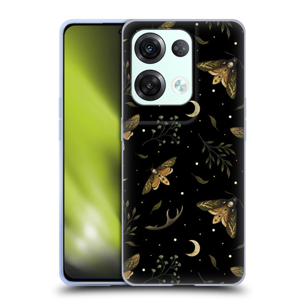 Episodic Drawing Pattern Death Head Moth Soft Gel Case for OPPO Reno8 Pro