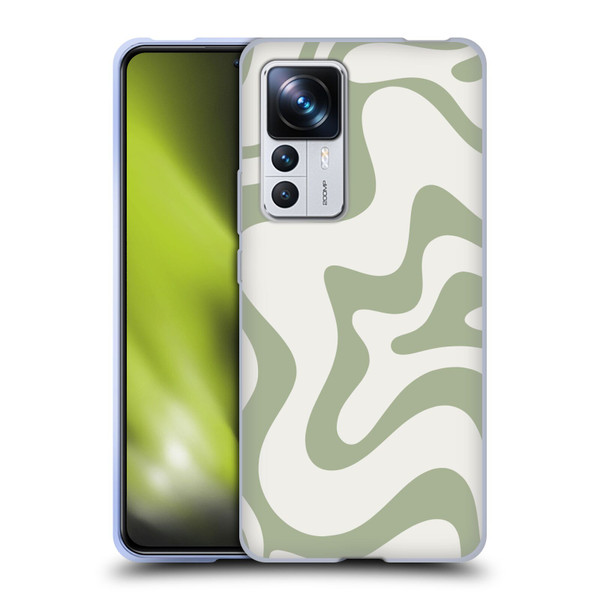 Kierkegaard Design Studio Art Retro Liquid Swirl Sage Green Soft Gel Case for Xiaomi 12T Pro