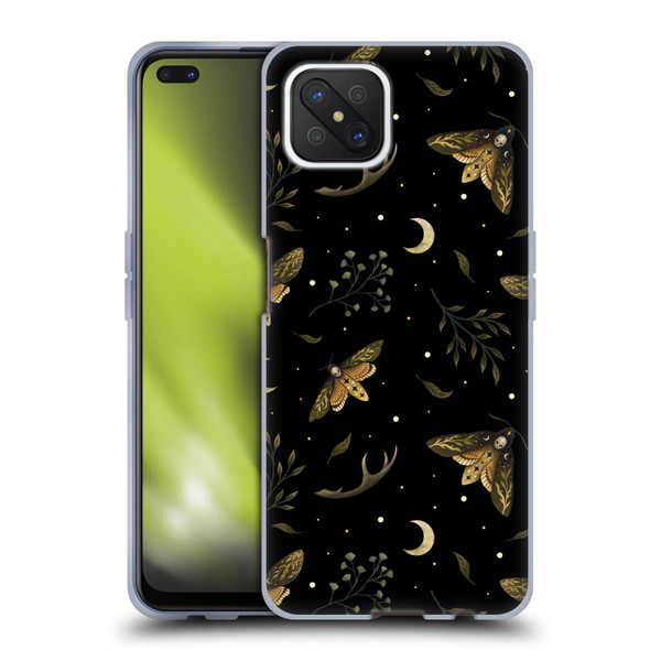 Episodic Drawing Pattern Death Head Moth Soft Gel Case for OPPO Reno4 Z 5G