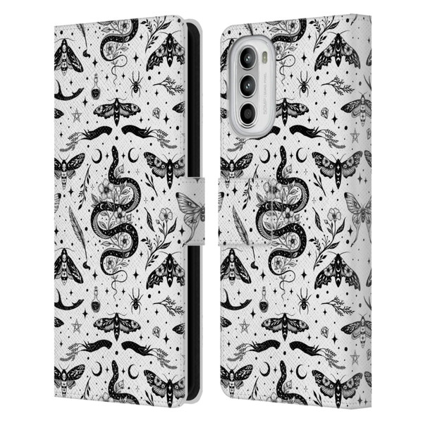 Episodic Drawing Pattern Flash Tattoo Leather Book Wallet Case Cover For Motorola Moto G52