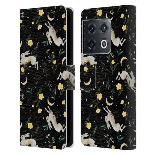 Episodic Drawing Pattern Bunny Night Leather Book Wallet Case Cover For OnePlus 10 Pro