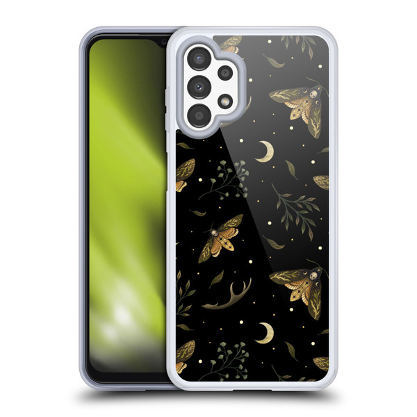 Episodic Drawing Pattern Death Head Moth Soft Gel Case for Samsung Galaxy A13 (2022)