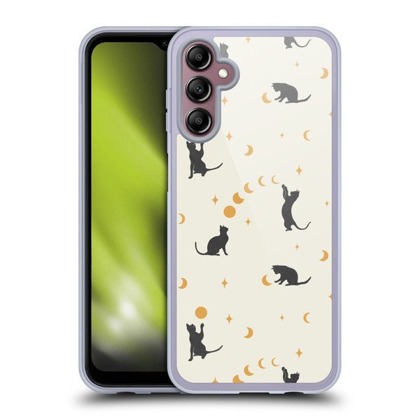 Episodic Drawing Pattern Cat And Moon Soft Gel Case for Samsung Galaxy A14 5G