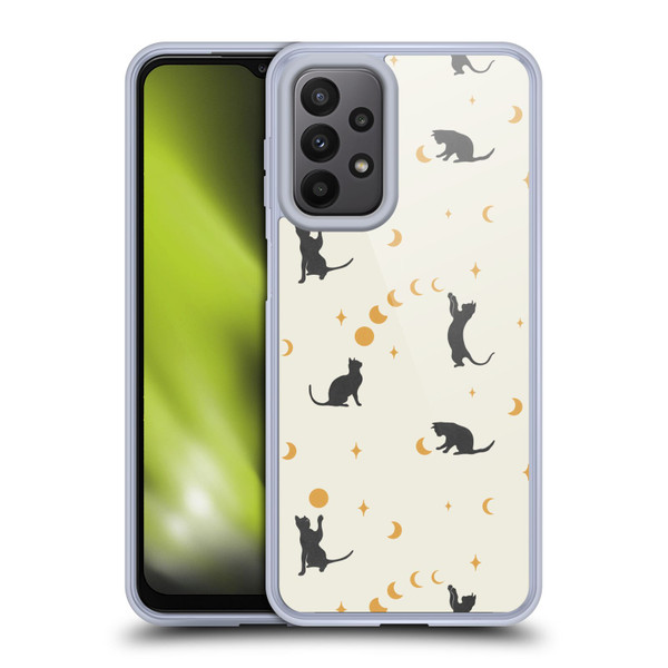 Episodic Drawing Pattern Cat And Moon Soft Gel Case for Samsung Galaxy A23 / 5G (2022)