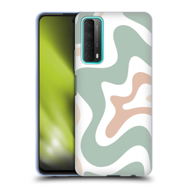 Kierkegaard Design Studio Retro Abstract Patterns Celadon Sage Swirl Soft Gel Case for Huawei P Smart (2021)