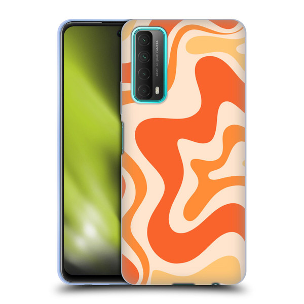 Kierkegaard Design Studio Retro Abstract Patterns Tangerine Orange Tone Soft Gel Case for Huawei P Smart (2021)